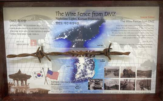 Framed Korean War Artifact -The Wire Fence From DMZ image number 2