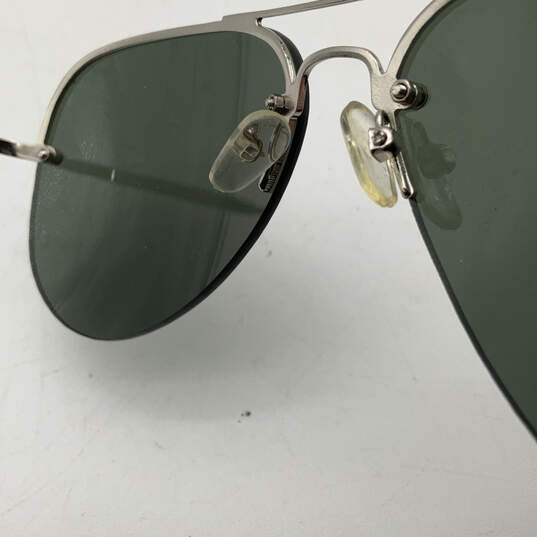 Mens RB 3214 Black Silver Frame UVA Protection Rimless Aviator Sunglasses image number 5