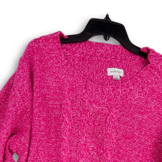 Womens Pink Long Sleeve Knitted Crew Neck Pullover Sweater Size 26/28 image number 3