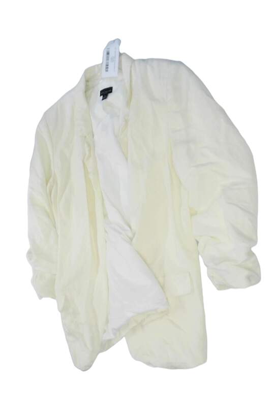Women's Ivory Yellow Long Sleeve Notch Lapel Blazer Jacket Size 14 image number 1