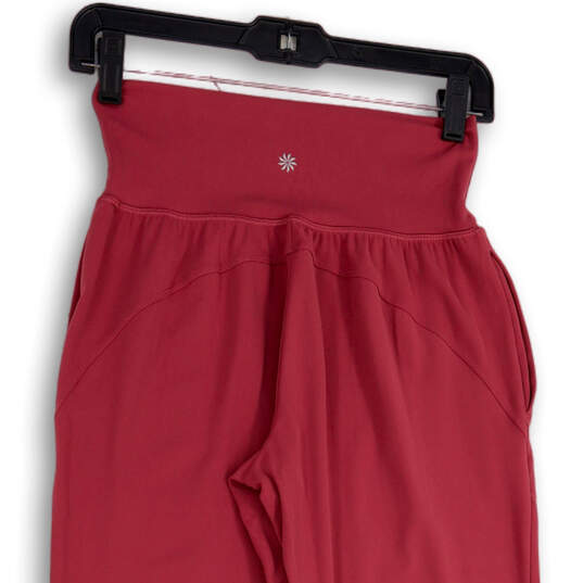Womens Pink Elastic Waist Slash Pocket Tapered Leg Jogger Pants Size XS image number 4