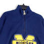 Mens Blue Mock Neck 1/4 Zip Long Sleeve Pockets Pullover Sweatshirt Size XL image number 3