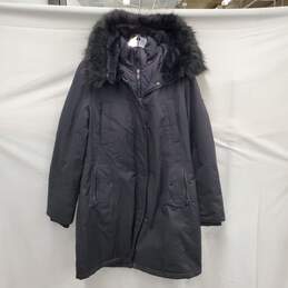 1 Madison Expedition WM's Polyester & Cotton Blend Black Zipper Parka & Faux Fur Hood Size L/G