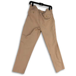 Womens Brown Flat Front Pockets Regular Fit Straight Leg Ankle Pants Sz 12 alternative image