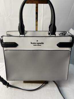 Certified Authentic Kate Spade Gray and White Handbag w/Shoulder Strap