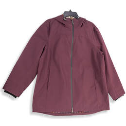 Womens Purple Long Sleeve Welt Pocket Full-Zip Windbreaker Jacket Size XL