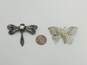 Ornate Spun Sterling Silver Butterfly & Dragonfly Brooches 17.6g image number 4