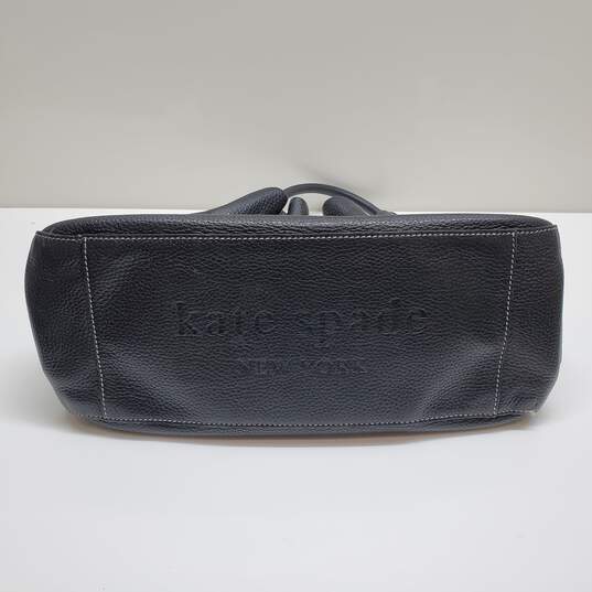 Kate Spade Drawstring Black Leather Shoulder Bag image number 5