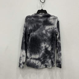 Mens Gray Tie-Dye Ribbed Long Sleeve Crew Neck Pullover Sweater Size Small alternative image
