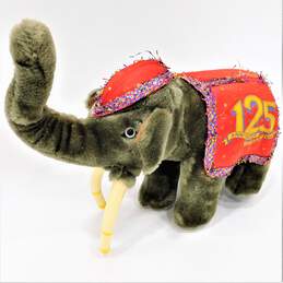 Vintage Ringling Bros Barnum & Bailey 125th Anniversary Plush Elephant Stuffed Animal Toy Souvenir
