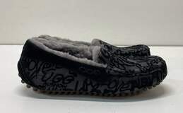 UGG Ansley Sparkle Graffiti Suede Slippers Grey 7