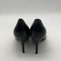 Womens Greta Black Leather Pointed Toe Slip-On Stiletto Pump Heels Size 10M image number 3