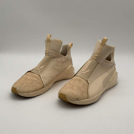 Womens Fierce Kurim 189866 03 Beige Leather Slip-On Sneaker Shoes Size 10 image number 3