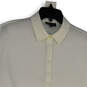Womens White Short Sleeve Collared Button Front Blouse Top Size PM image number 3