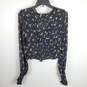 Free People Women Black Floral Ruffle Blouse XS image number 2