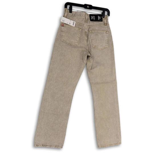 NWT Womens Beige Denim Medium Wash Pockets Straight Leg Jeans Size 26 image number 2