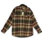 NWT Mens Multicolor Plaid Buck Camp Flannel Long Sleeve Button-Up Shirt Size XLT image number 1