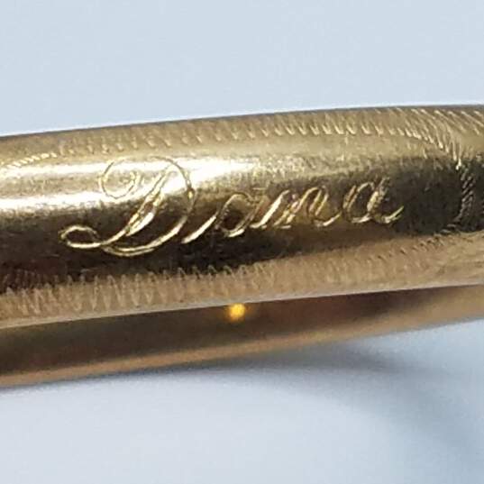 Rine 14K Gold Chiseled Engraved Slide Hinge Bangle Bracelet Damage 9.3g image number 3