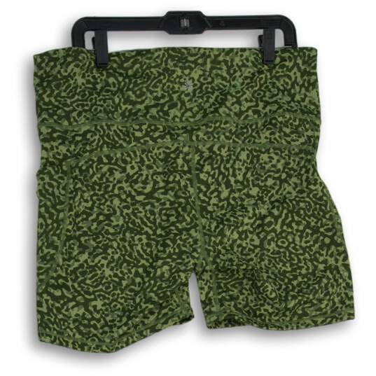 Athleta Womens Green Camouflage Flat Front Pull-On Athletic Shorts 1X image number 2