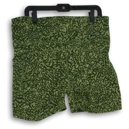 Athleta Womens Green Camouflage Flat Front Pull-On Athletic Shorts 1X alternative image