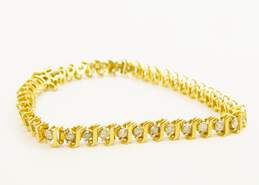 10K Yellow Gold 1.64 CTTW Diamond Tennis Bracelet- For Repair 8.8g alternative image
