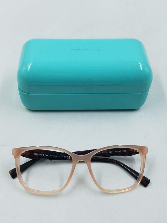 Tiffany & Co. Clear Pink Browline Eyeglasses image number 1