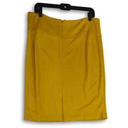 NWT Womens Yellow Flat Front Back Zip Straight & Pencil Skirt Size 14 alternative image