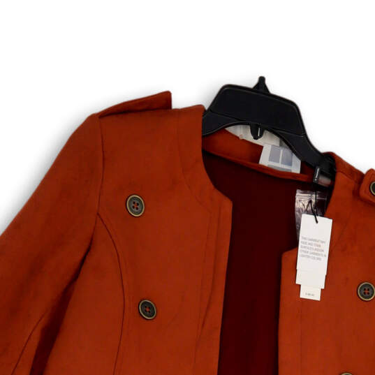 NWT Womens Orange Long Sleeve Pockets Regular Fit Open Front Jacket Size 8 image number 3