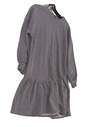 NWT Womens Gray Band Sleeve Crew Neck Ruffle Casual Mini Dress Size XS image number 3
