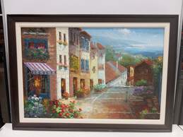 Signed Cityscape Oil Painting