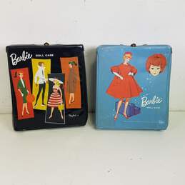 Barbie  Doll Carrying Storage Cases / Lot of 2 Vintage Vinyl Cases