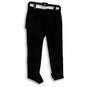NWT Womens Black Flat Front Slash Pockets Straight Leg Dress Pants Size 0 image number 2