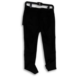 NWT Womens Black Flat Front Slash Pockets Straight Leg Dress Pants Size 0 alternative image
