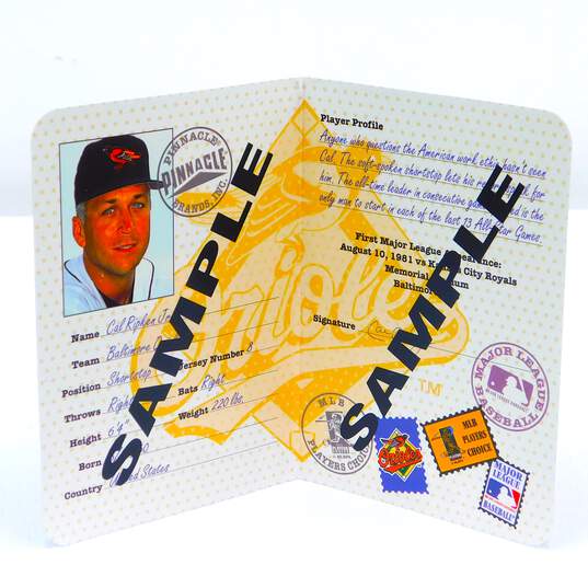 1997 HOF Cal Ripken Jr Pinnacle Passport to the Majors Sample Baltimore Orioles image number 2