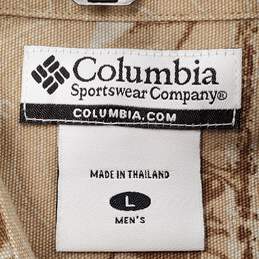 Columbia Men Brown Animal Print Button Up Shirt L