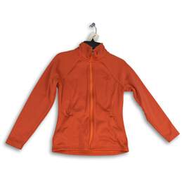 The North Face Womens Orange Mock Neck Long Sleeve Full-Zip Jacket Size S