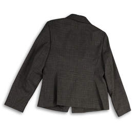 Mens Brown Peak Lapel Long Sleeve Pockets Three Button Blazer Size 12 alternative image