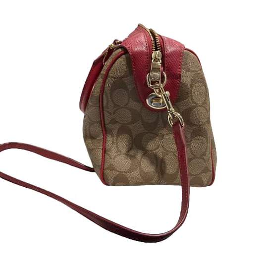 Brown & Raspberry Coach Handbag image number 3