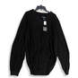 NWT Mens Black Knitted V-Neck Slim Fit Pullover Sweater Size 3XLT image number 1