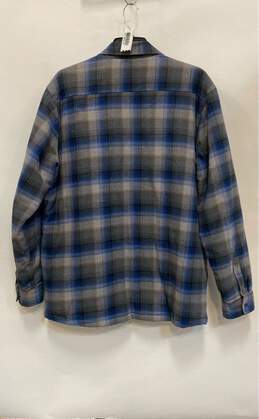 Free Country Mens Blue Plaid Long Sleeve Collared Snap Front Shirt Jacket Sz XLT alternative image