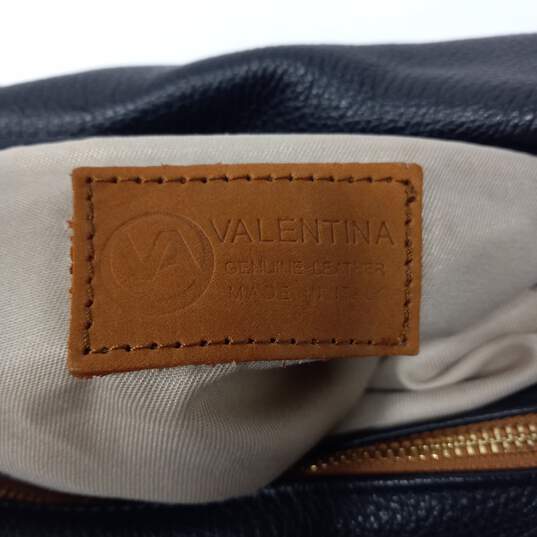 Valentina Black/Brown Pebble Leather Convertible Backpack Bucket Bag image number 5