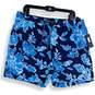 NWT Tommy Hilfiger Mens Navy Blue Floral Elastic Waist Swim Trunks Size XL image number 1