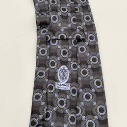Mens Blue Gray Silk Four In Hand Adjustable Fashionable Pointed Necktie alternative image