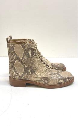 Sam Edelman Nina Snake Print Brown Combat Boots Size 7.5