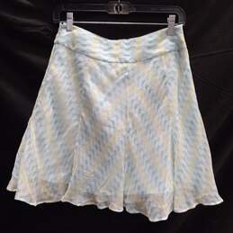 Laundry by Shelli Segal Women's Blue Pattern Silk Skirt Size 0 alternative image
