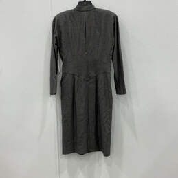 NWT Womens Black Gray Pleated Long Sleeve Shift Dress Size 8/10 alternative image