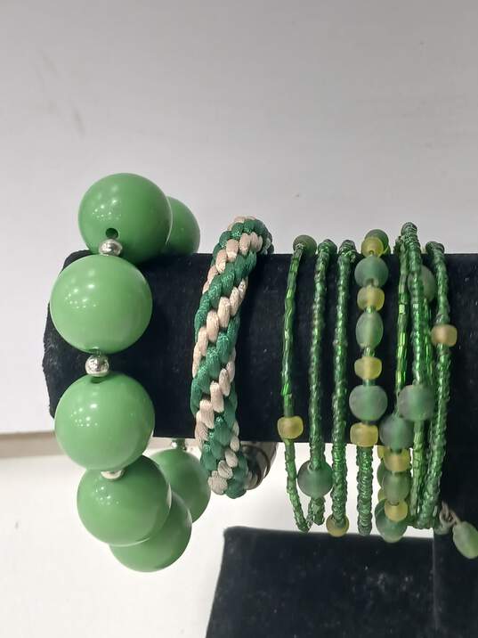 Bundle of Assorted Green Tone Fashion Costume Jewelry image number 5
