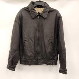 Marc New York Men Black Leather Jacket sz L