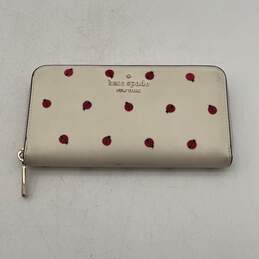 Kate Spade Womens White Staci Ladybug Leather Card Holder Zip-Around Wallet