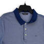 Mens Blue Short Sleeve Spread Collar Golf Polo Shirt Size Large image number 3